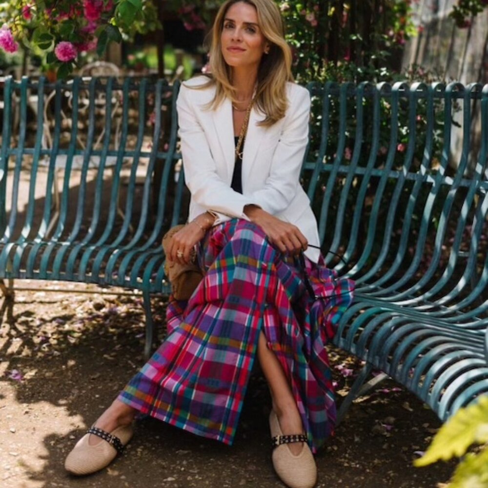 Alaia SOLD OUT leather trimmed straw ballet flats